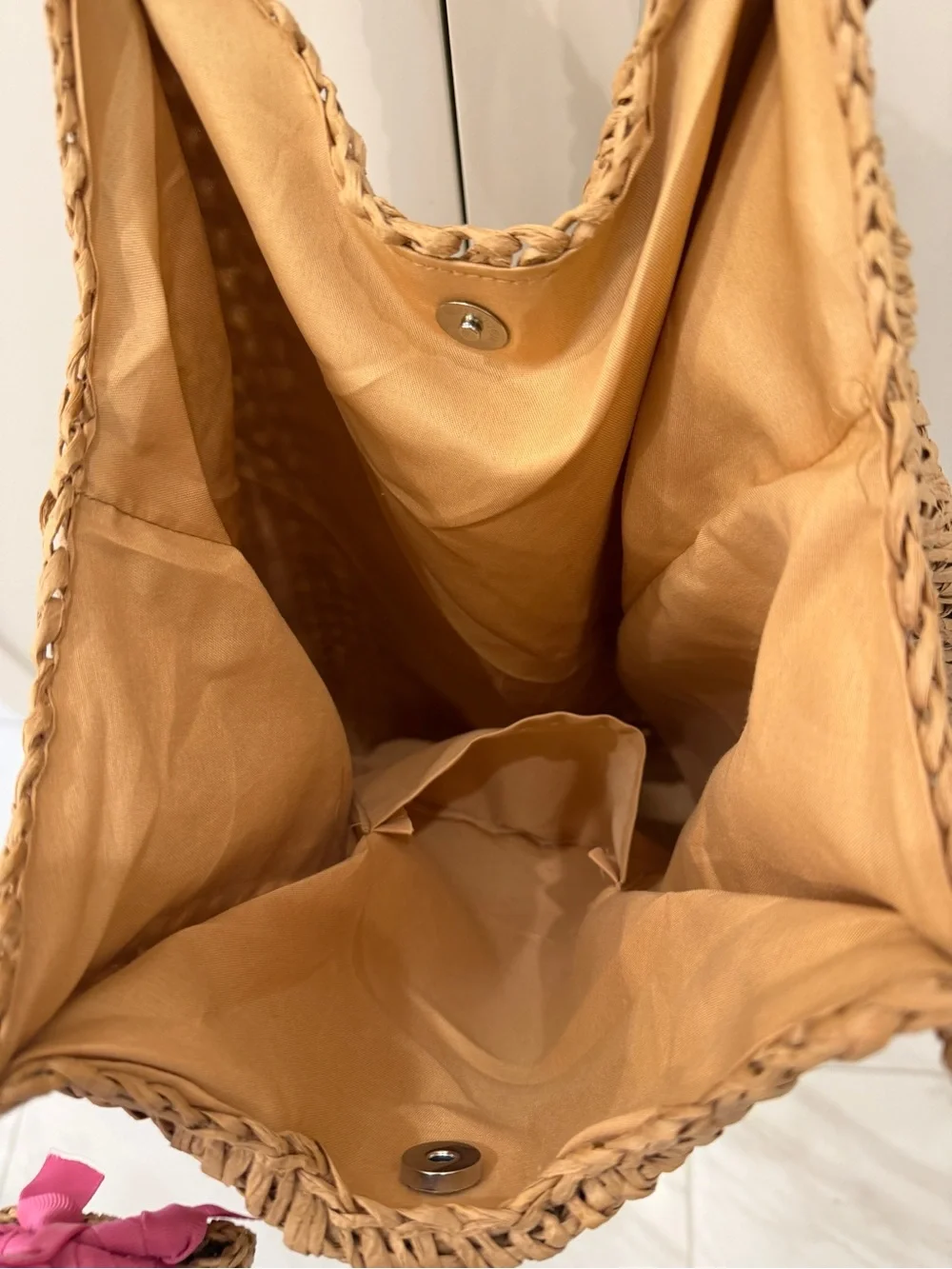 Woven Straw Tote Bag in Natural Tan